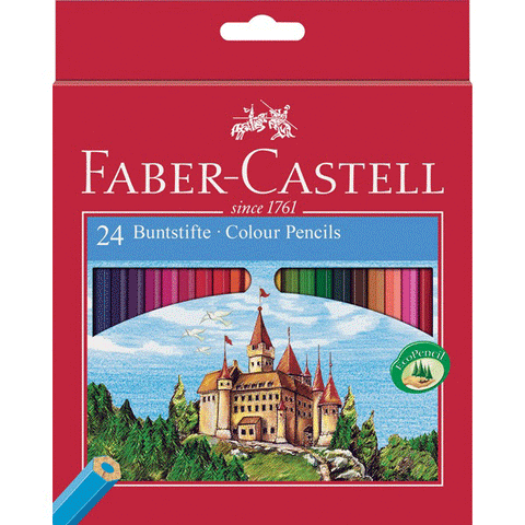Coloured pencils Castle hexagonal cardboard box of 24